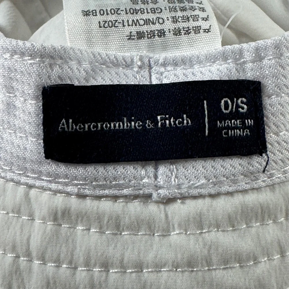 Abercrombie & Fitch Men's Size O/S White Nylon Stretch Bucket‎ Hat 112315210